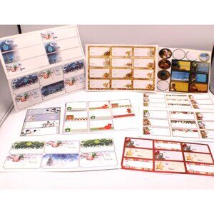 Lot 8 Gift Tags Labels Self-Adhesive Assorted Holiday Greetings Christmas Gifts